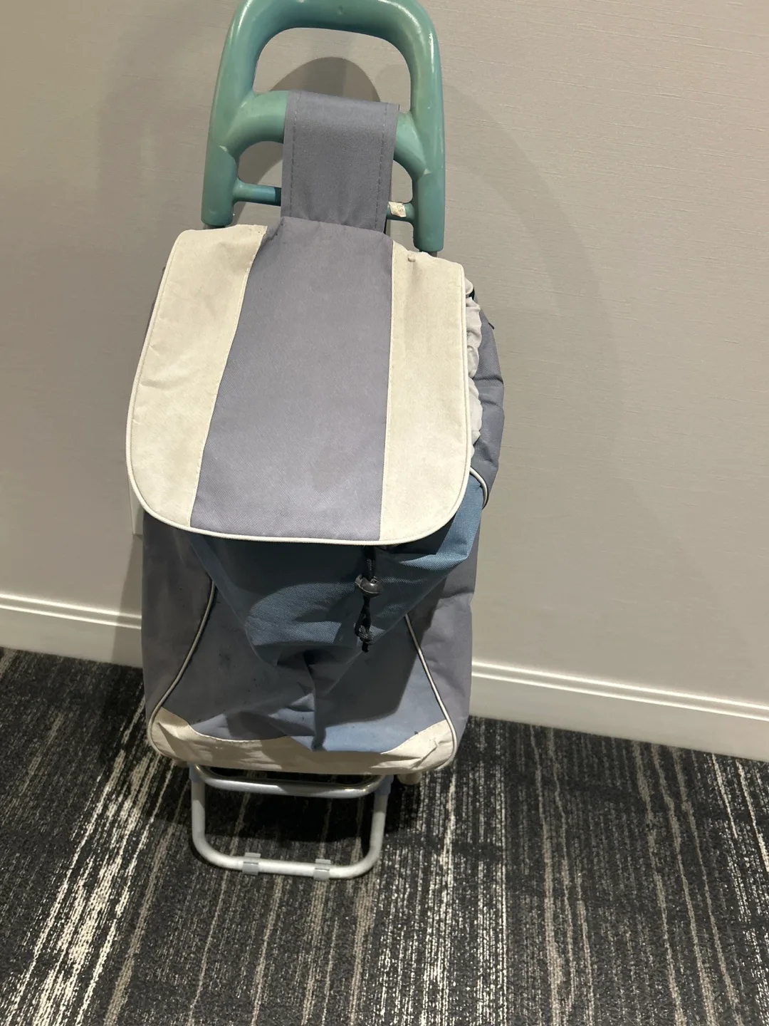 Shopping Trolley Bag - Blue & Grey thumbnail