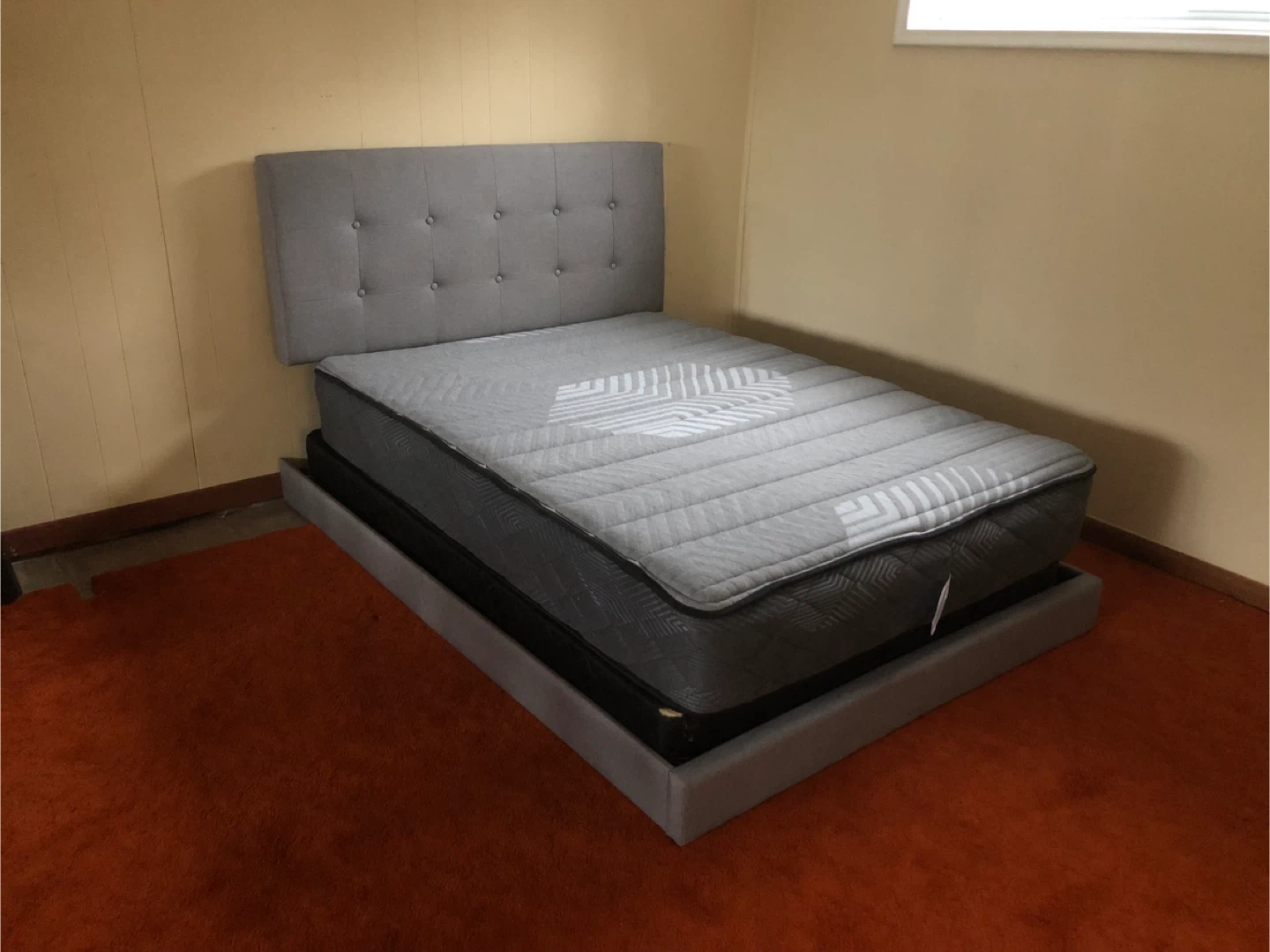 Grey Mattress and Headboard