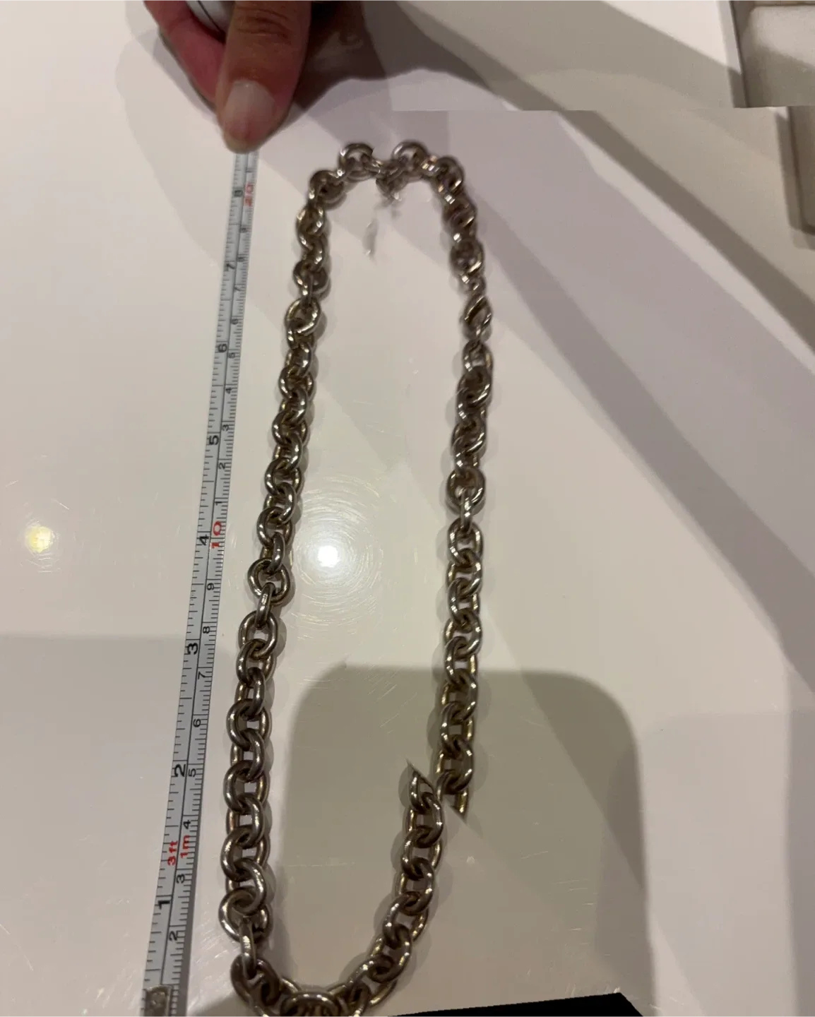 Silver Tone Chunky Chain Necklace image indicator(3)