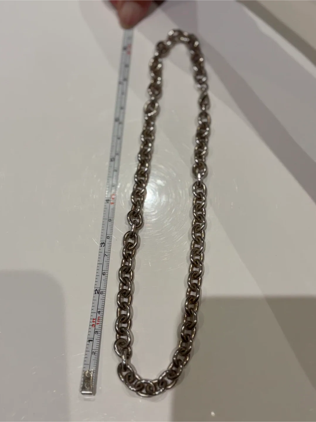 Silver Tone Chunky Chain Necklace image indicator(4)