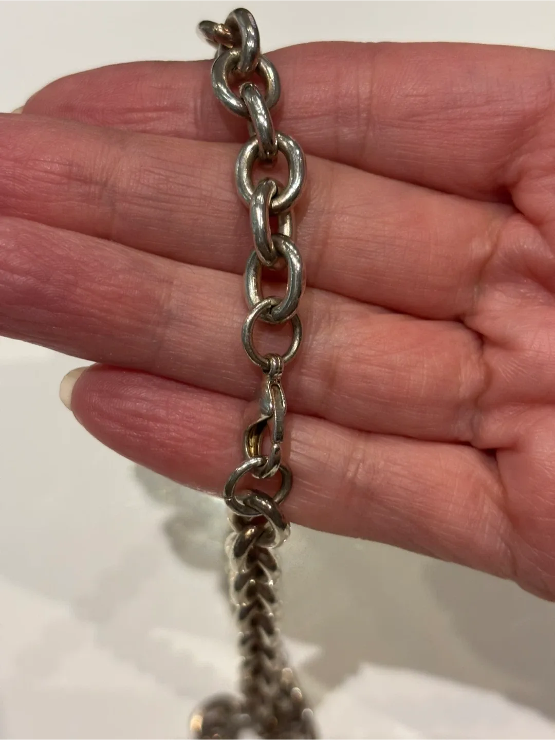 Silver Tone Chunky Chain Necklace image indicator(2)