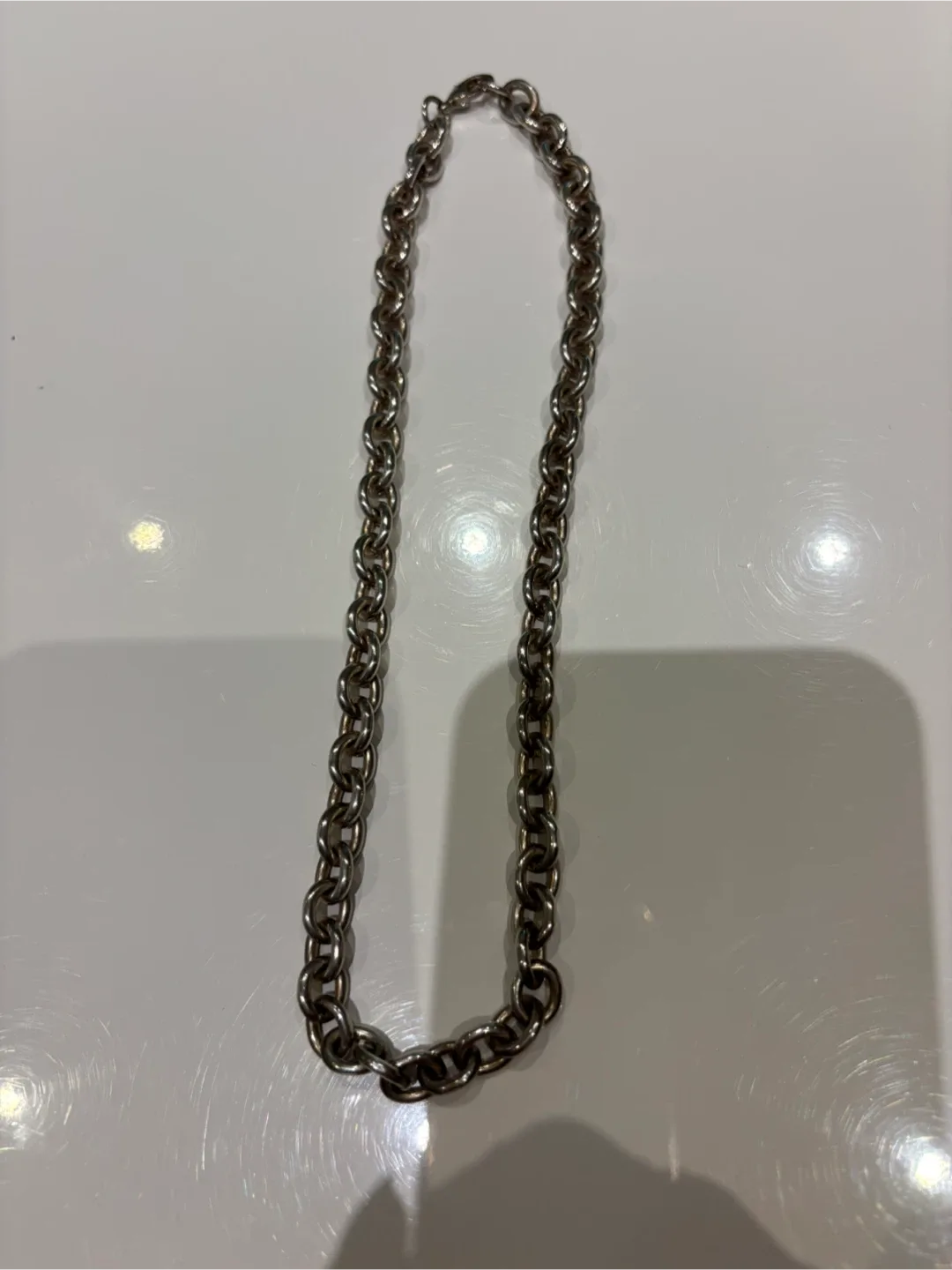 Silver Tone Chunky Chain Necklace thumbnail