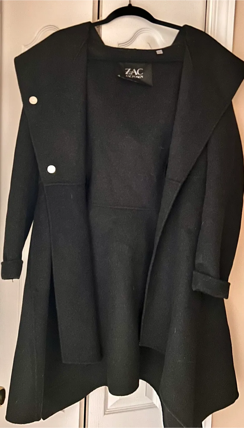 Zac Posen Black Wool Blend Coat - Size 10 image indicator(5)