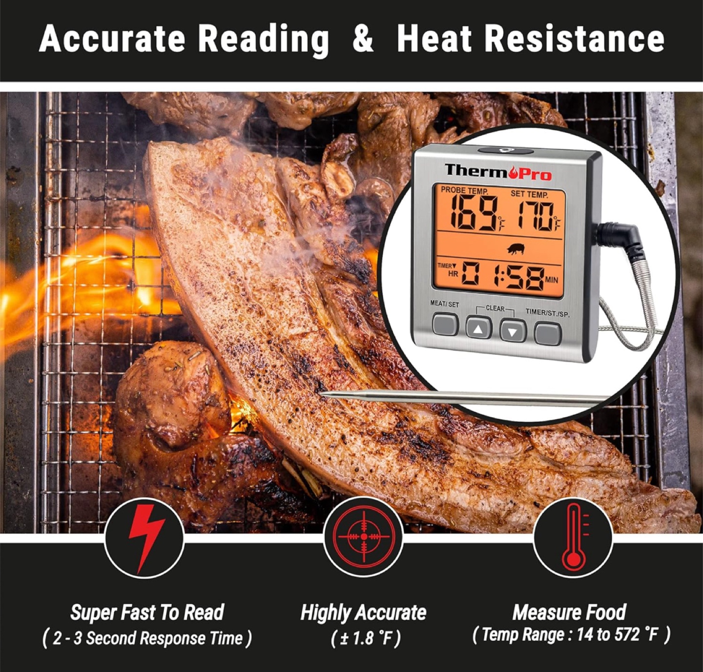 ThermoPro Digital Food Thermometer - photo 2