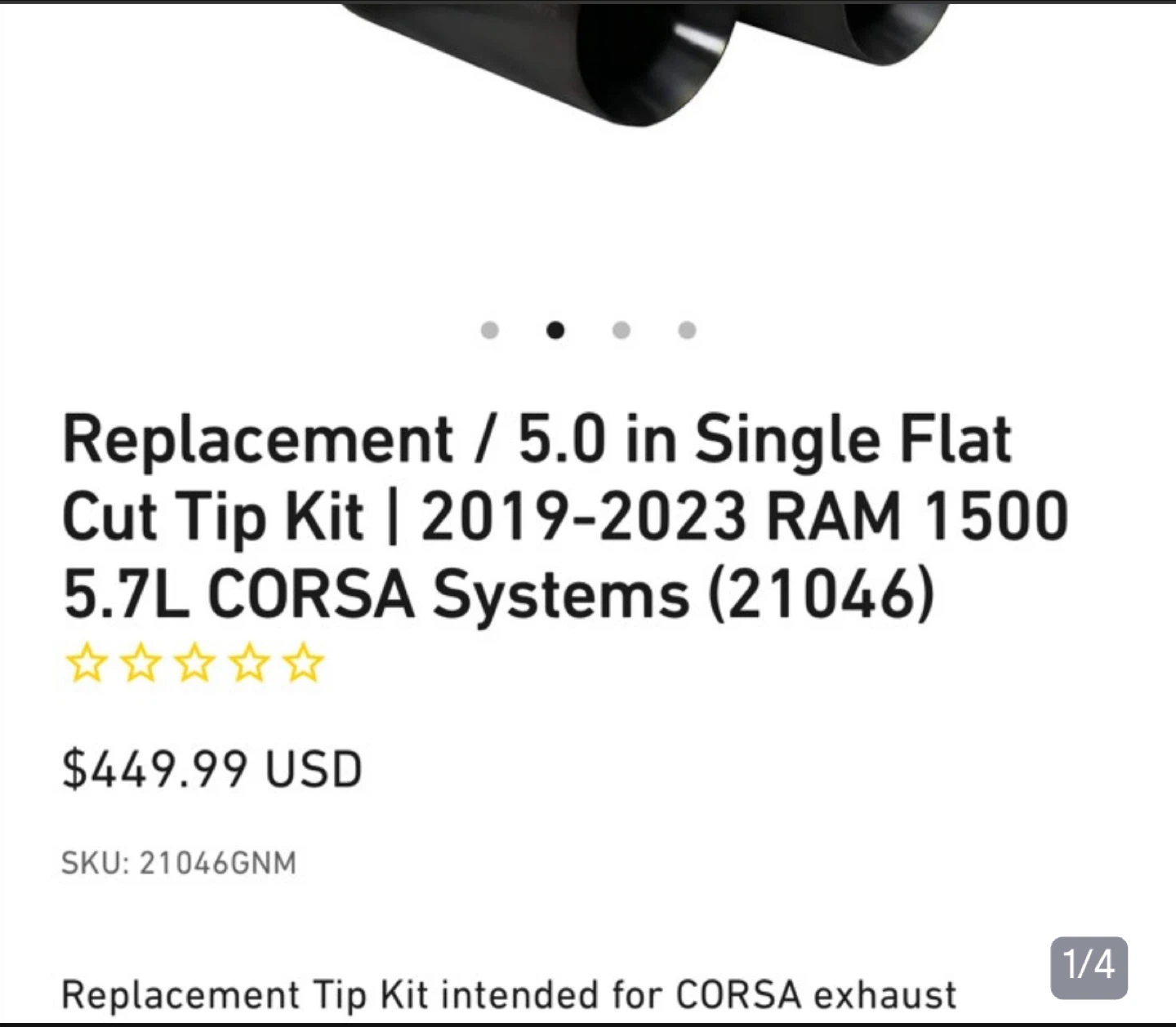 CORSA Performance Exhaust Tip Kit - RAM 1500 - photo 4