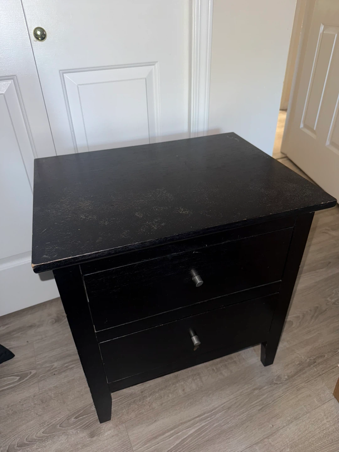 Black bed side table