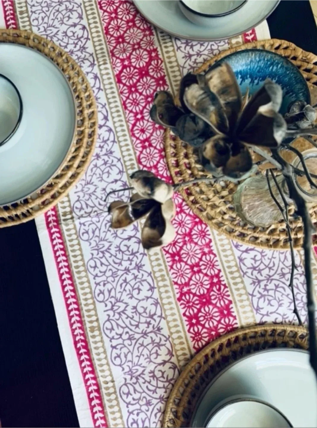 🆕Hand Block Printed Table Runner image indicator(2)