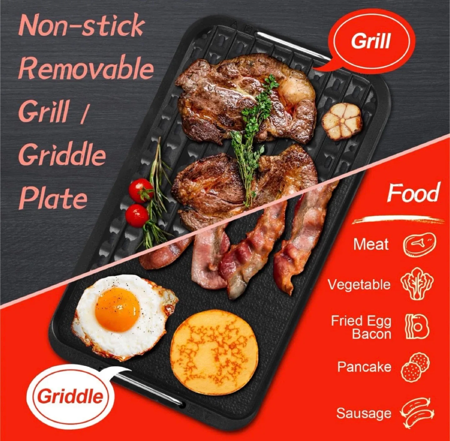 (NEW in box) Smokeless Electric Indoor Grill 1500W image indicator(4)