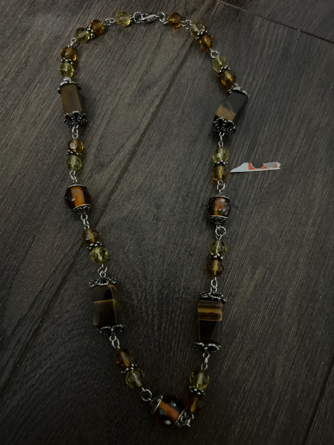 Beaded Necklace - Brown & Amber Tones