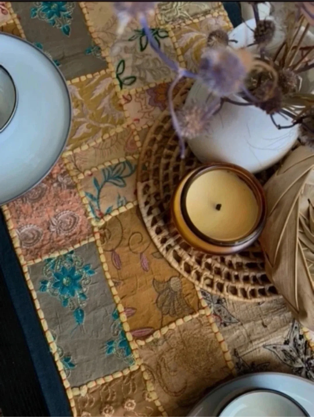 🆕Embroidered Patchwork Table Runner image indicator(2)