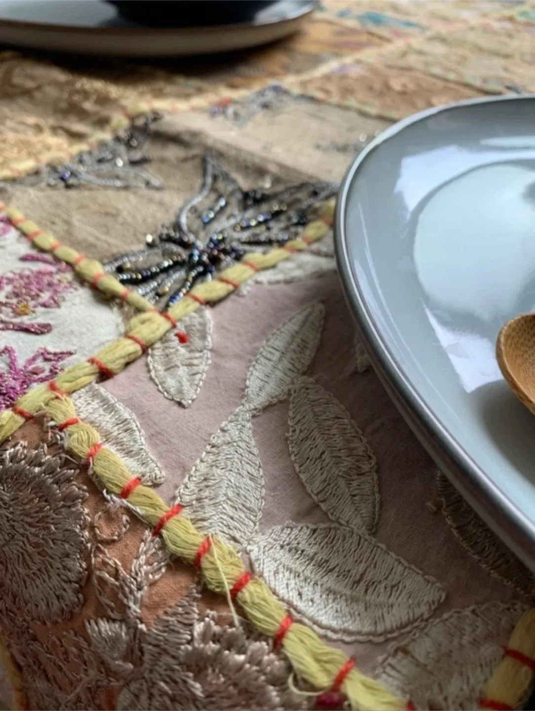 🆕Embroidered Patchwork Table Runner image indicator(4)