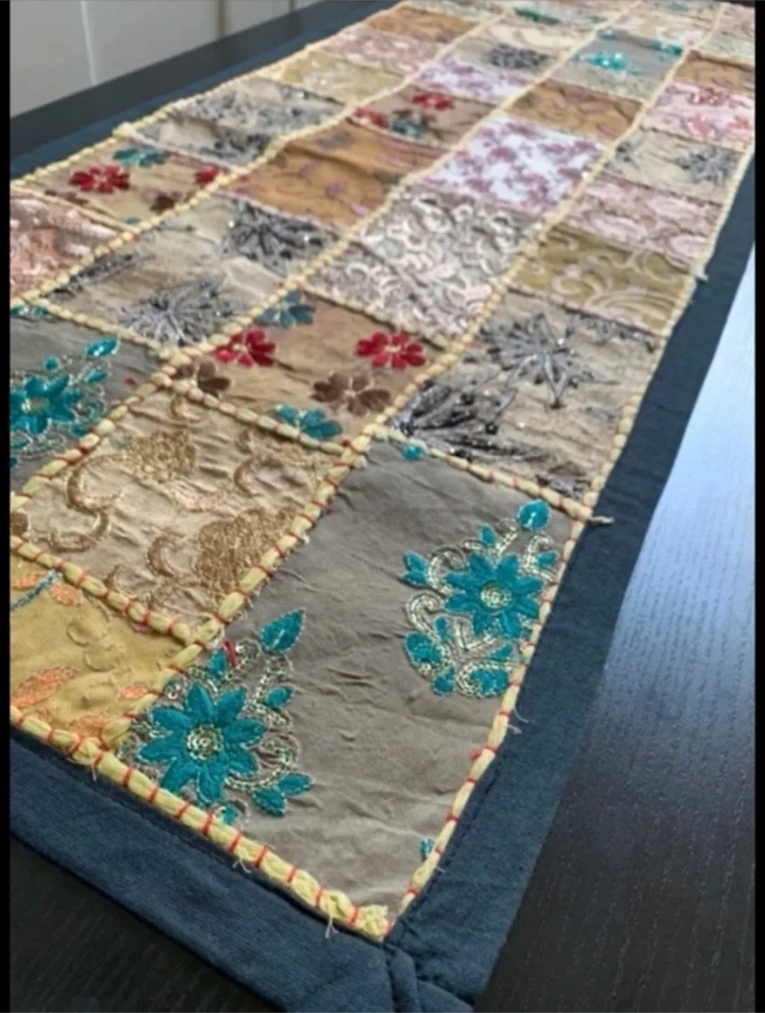 🆕Embroidered Patchwork Table Runner image indicator(8)