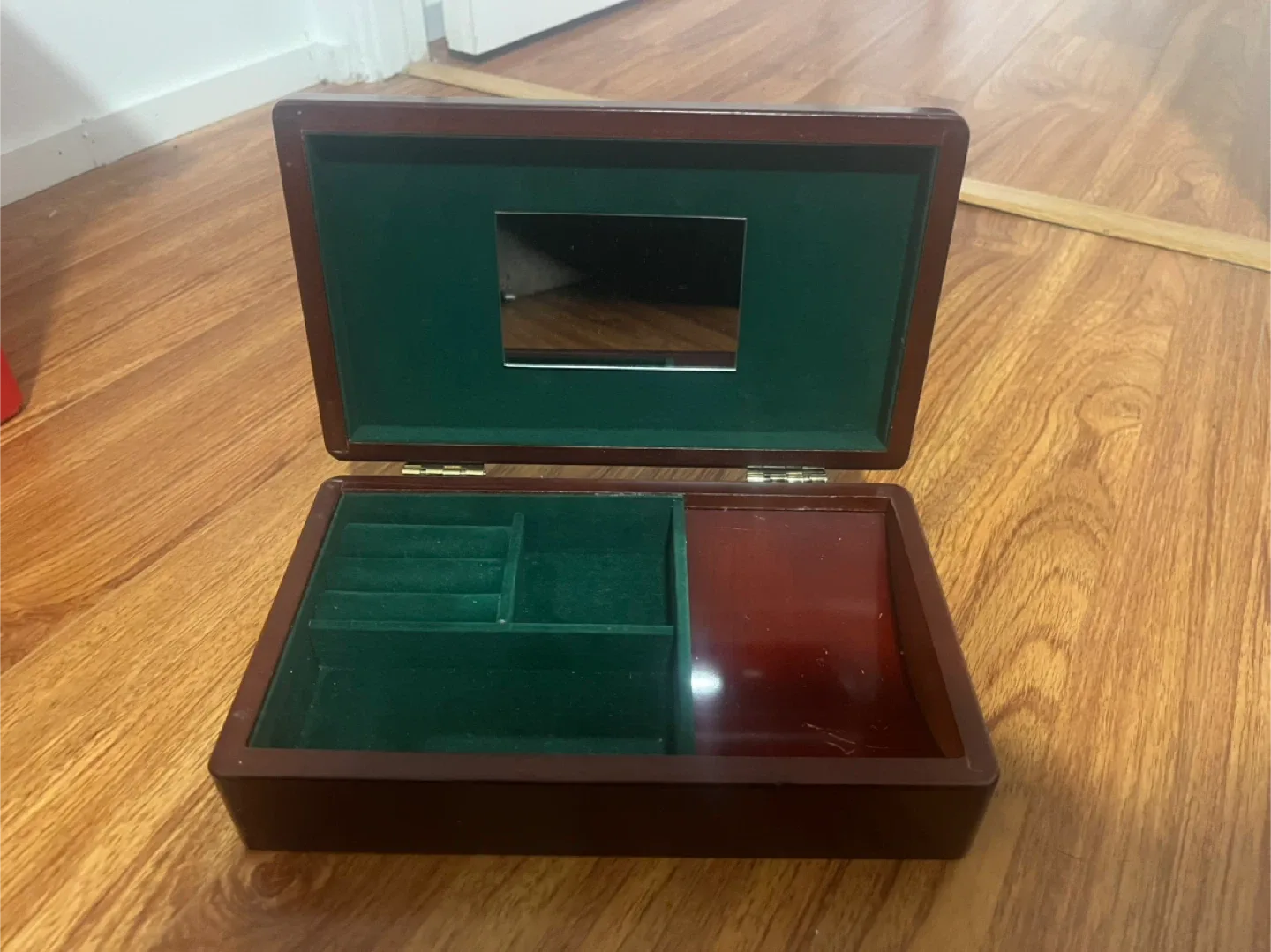 Wooden Jewellery Box with Mirror thumbnail