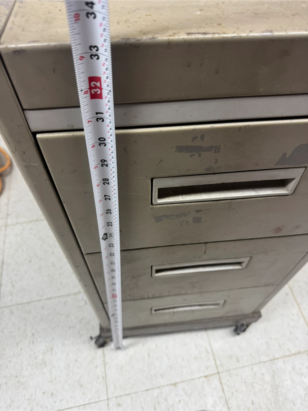 Vintage Steel Filing Cabinet - 18"x12"x33"
