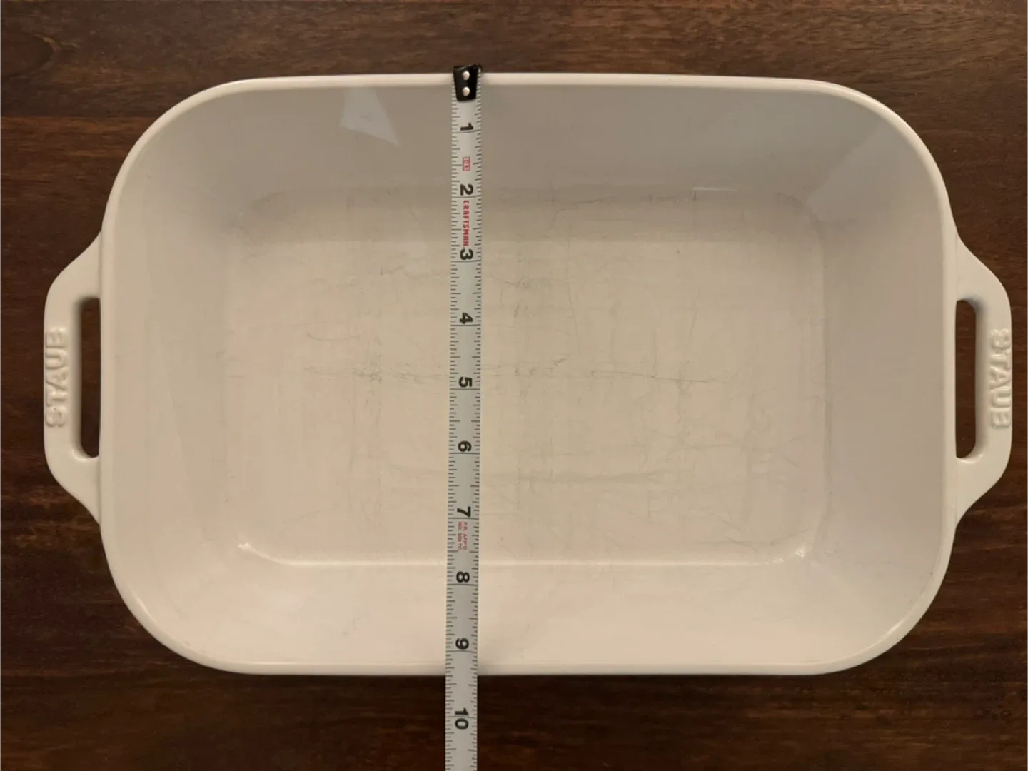 MOVING OUT SALE! 2 Staub Rectangular Baking Dishes, White image indicator(2)