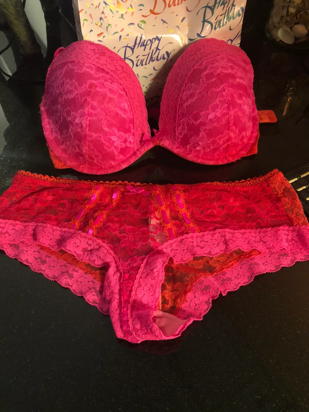 La Senza Lingerie Set - Pink & Red thumbnail