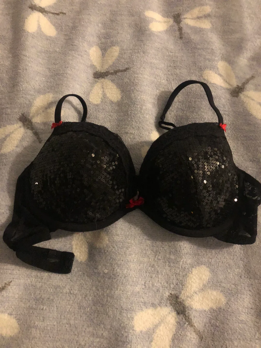 Black Sequin Bra and Thong Set image indicator(2)