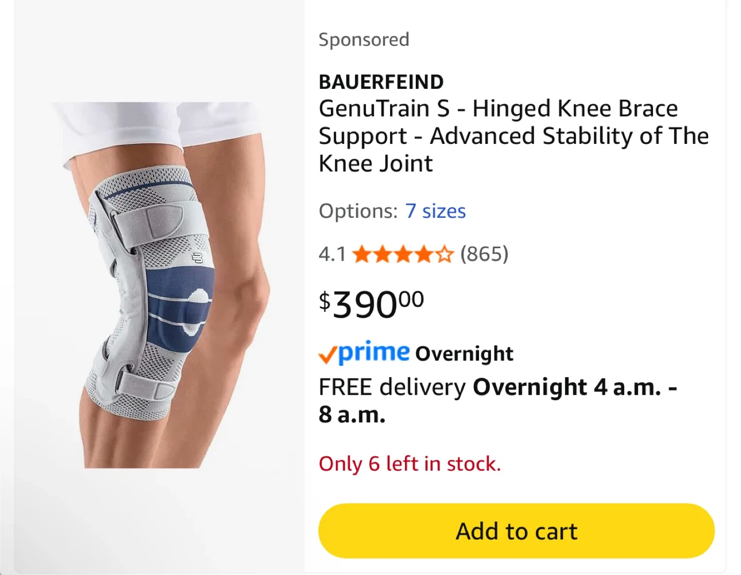 Bauerfeind GenuTrain S Knee Brace, Size 1 Left, Titan image indicator(6)