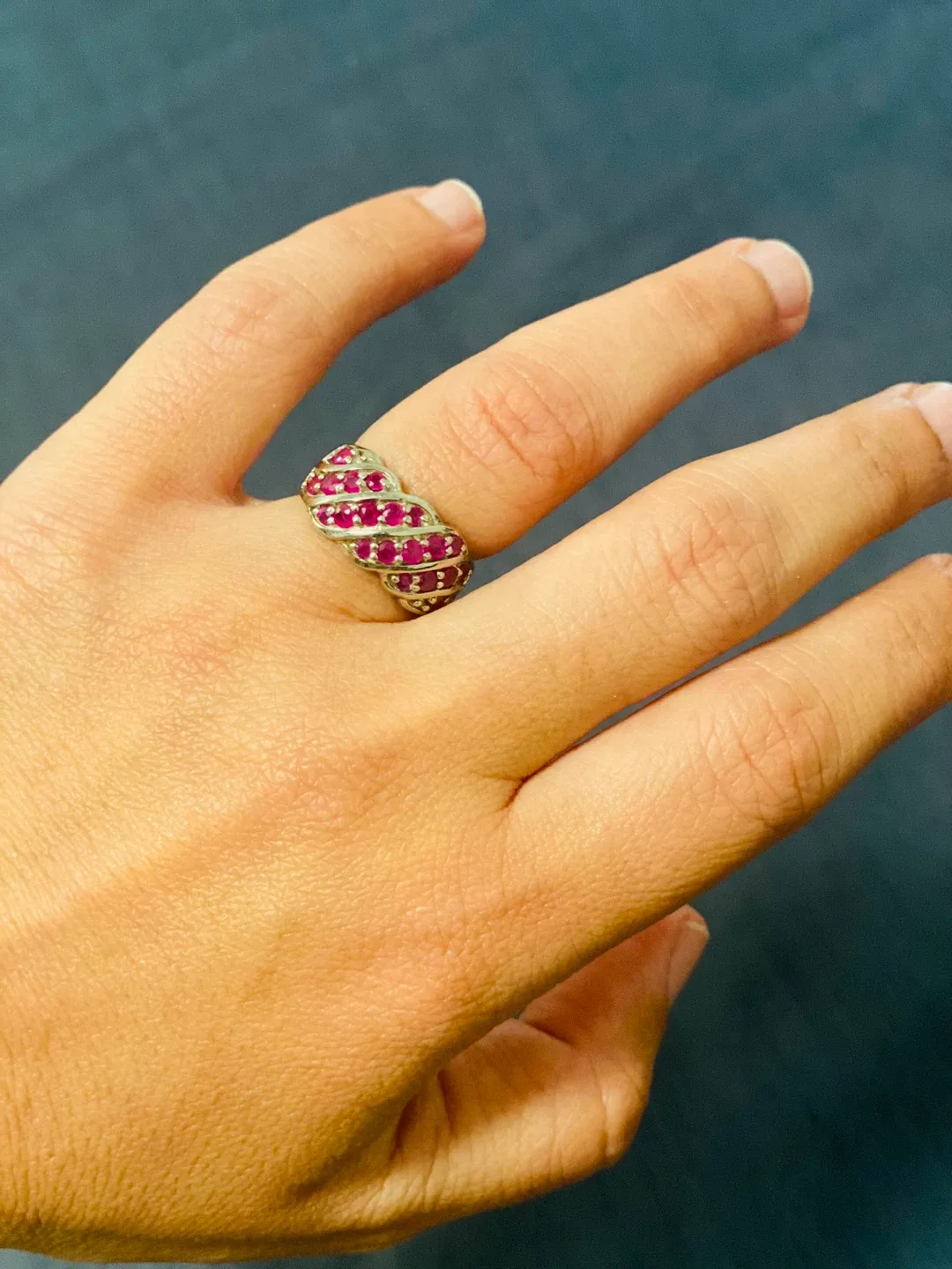 Natural Ruby and Sterling Silver Ring - Size 7 thumbnail