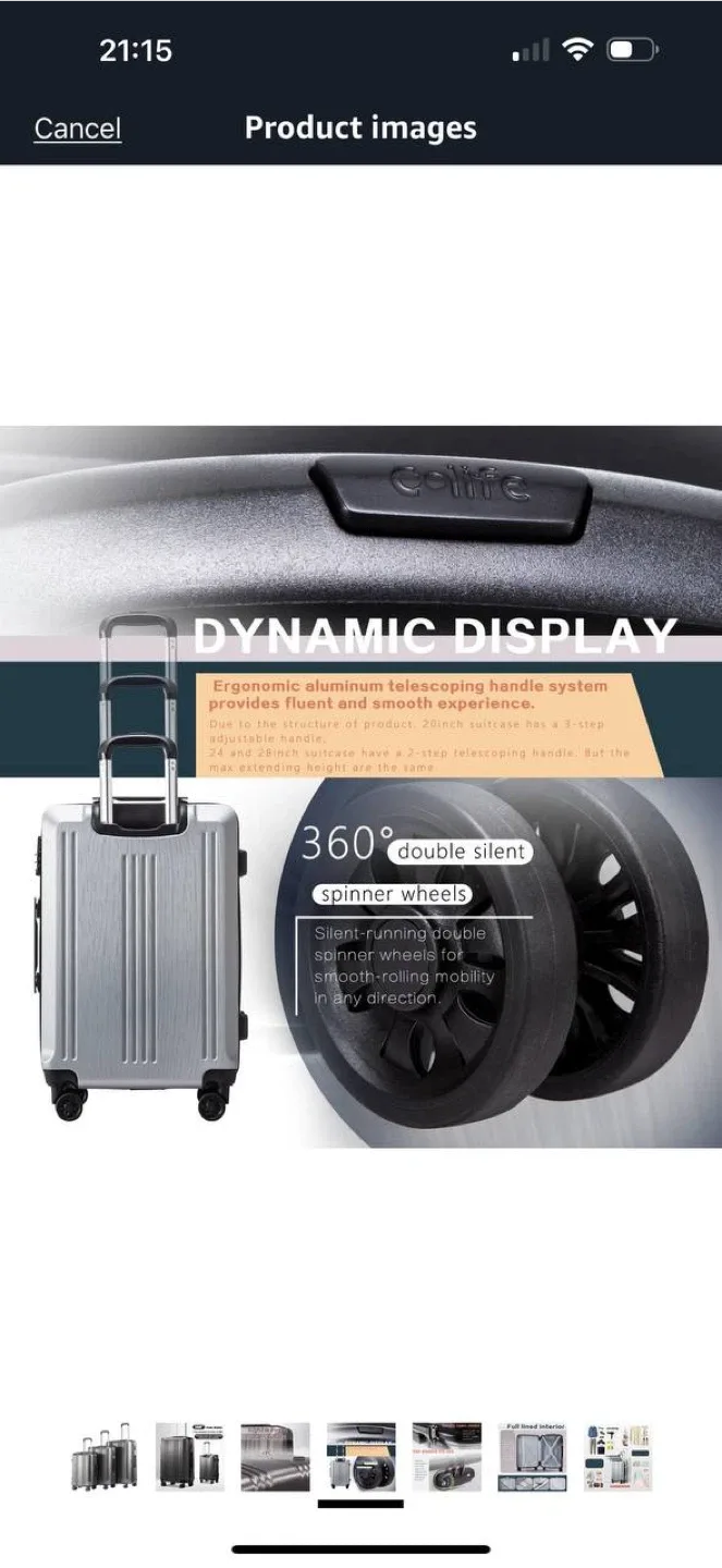 Coolife Luggage Set – 3 Piece (20”, 24”, 28”) image indicator(5)