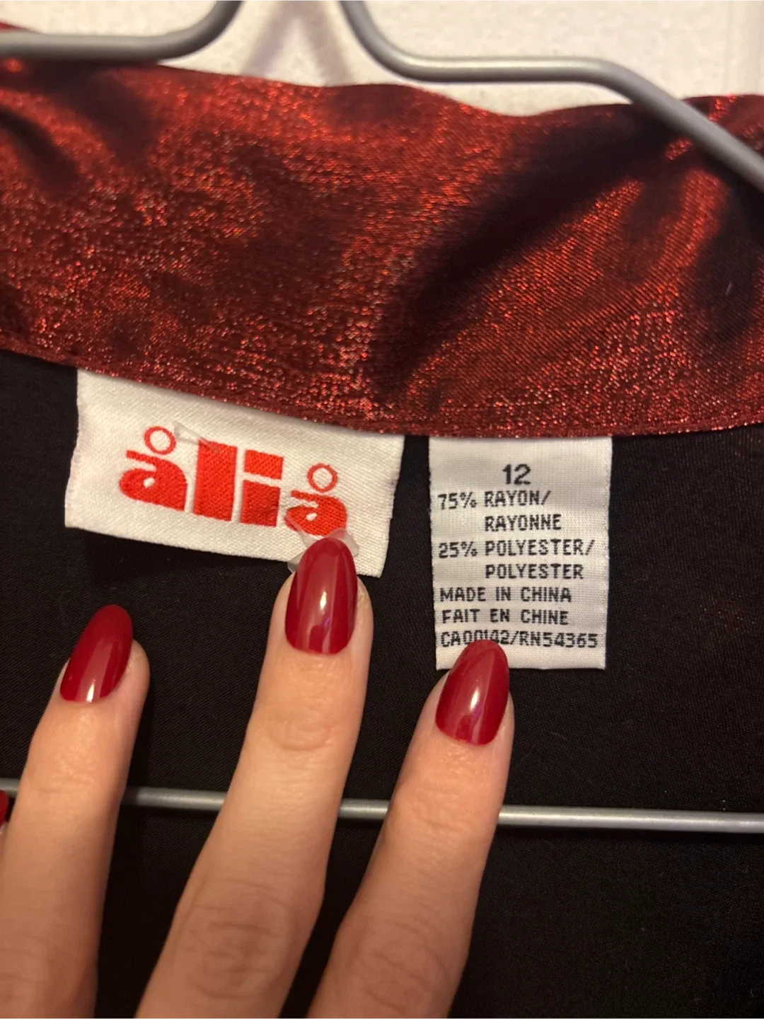 Alia Burgundy Button-Up Shirt - Size 12 image indicator(2)