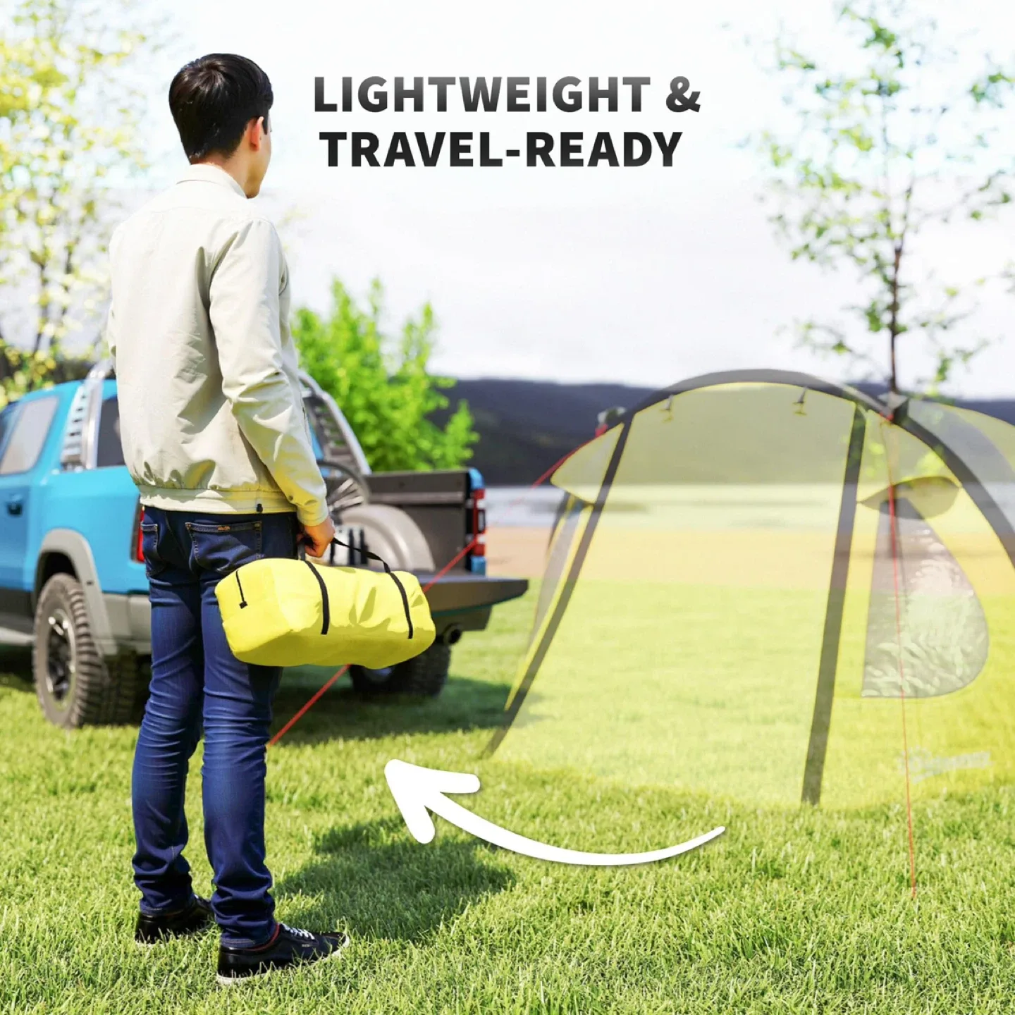 Outsunny 4 Person Camping Tent - Easy Set Up Dome Tent image indicator(6)