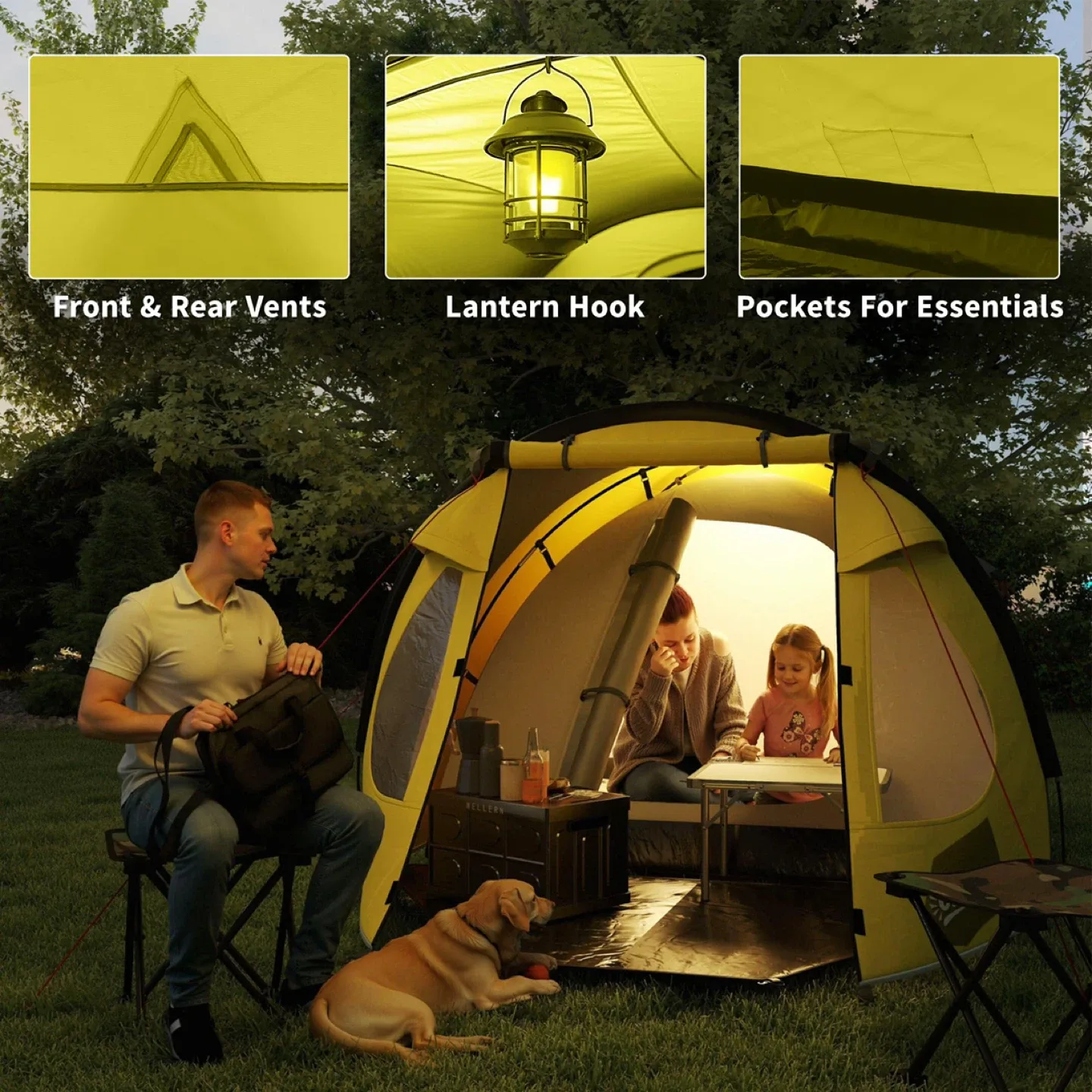 Outsunny 4 Person Camping Tent - Easy Set Up Dome Tent image indicator(5)