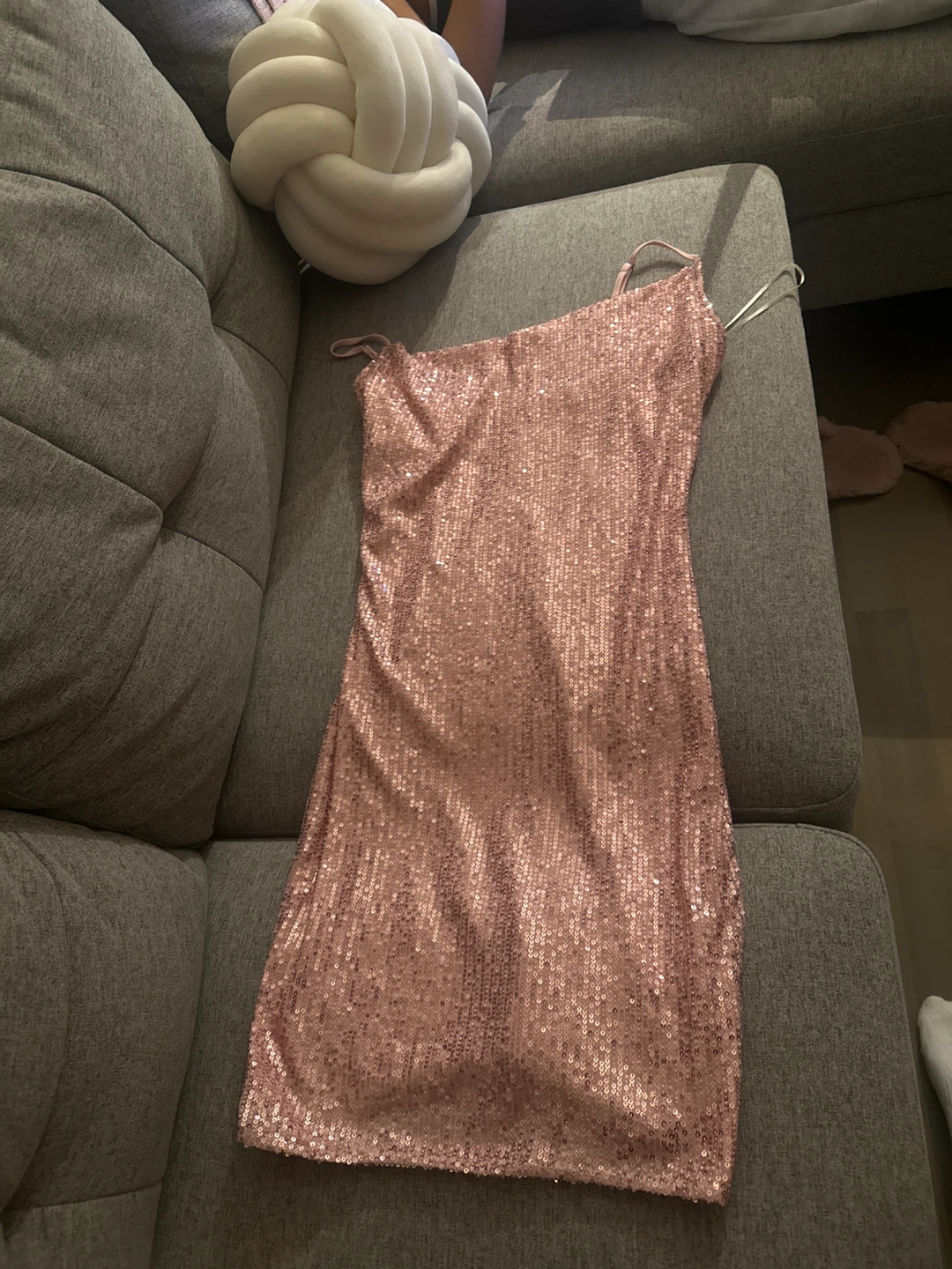 Pink Sequin Mini Dress