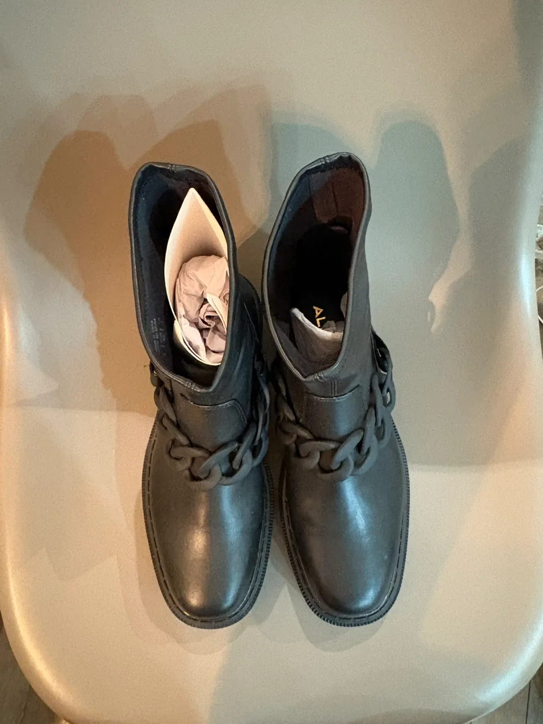 Aldo Black Chain Detail Boots image indicator(4)