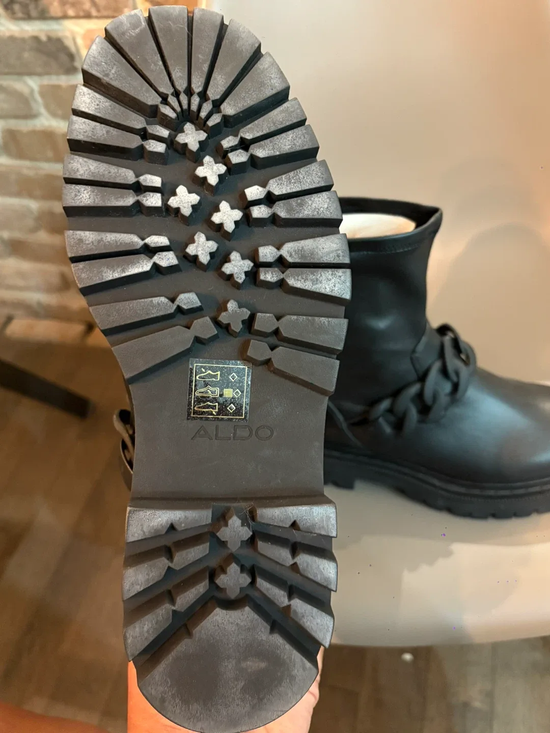 Aldo Black Chain Detail Boots image indicator(6)