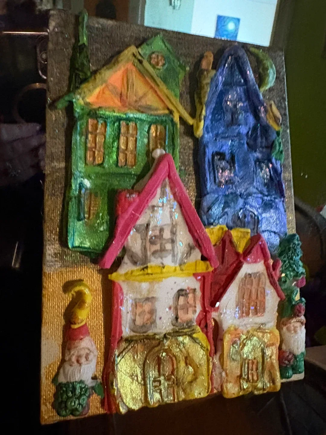 Handmade Colorful House Art