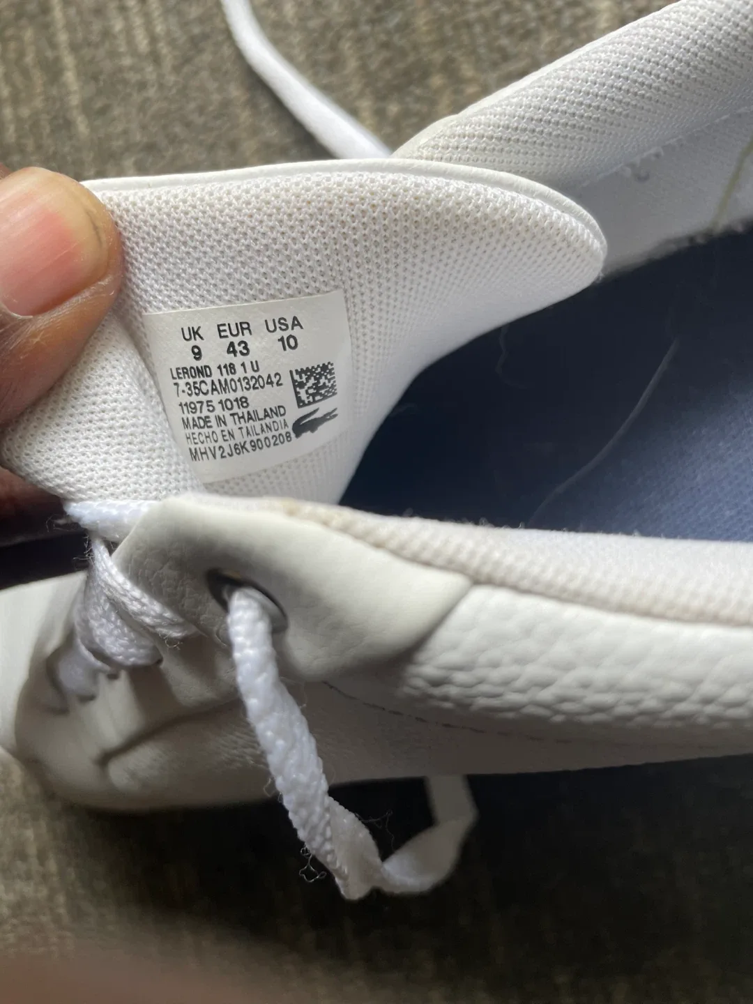 Lacoste Lerond 118 1 White Sneakers, Size 10 image indicator(5)