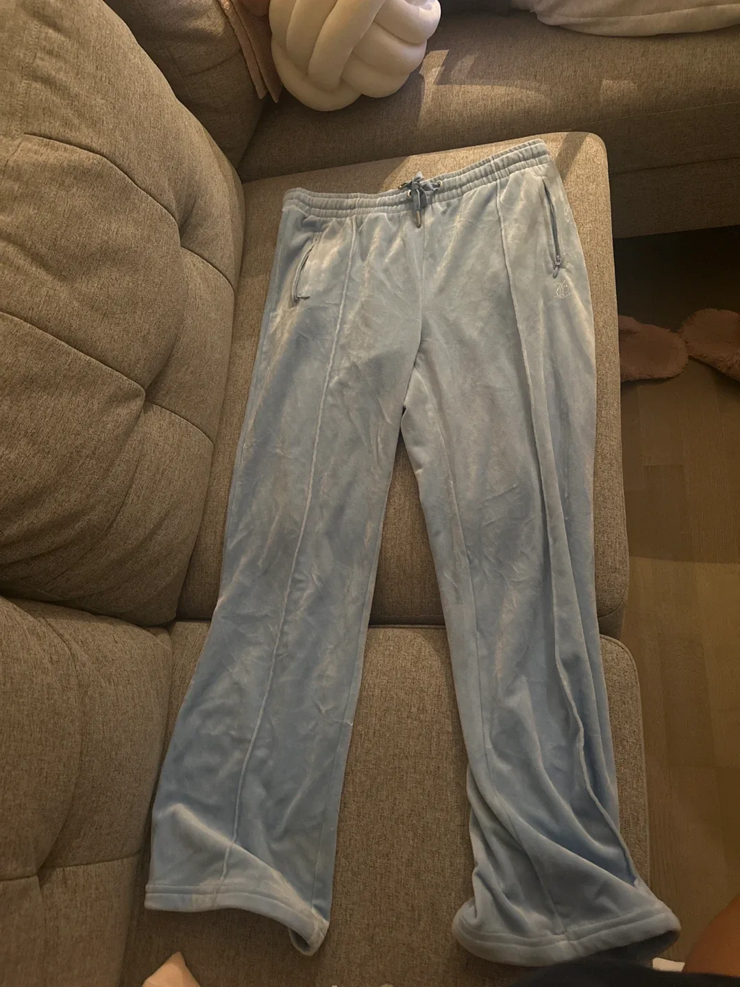 Juicy Couture Blue Velour Track Pants thumbnail