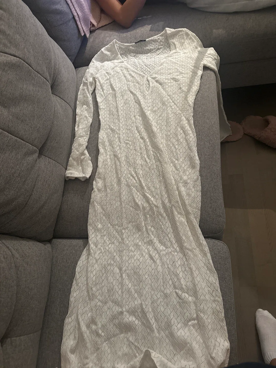 White Long Sleeve Dress thumbnail