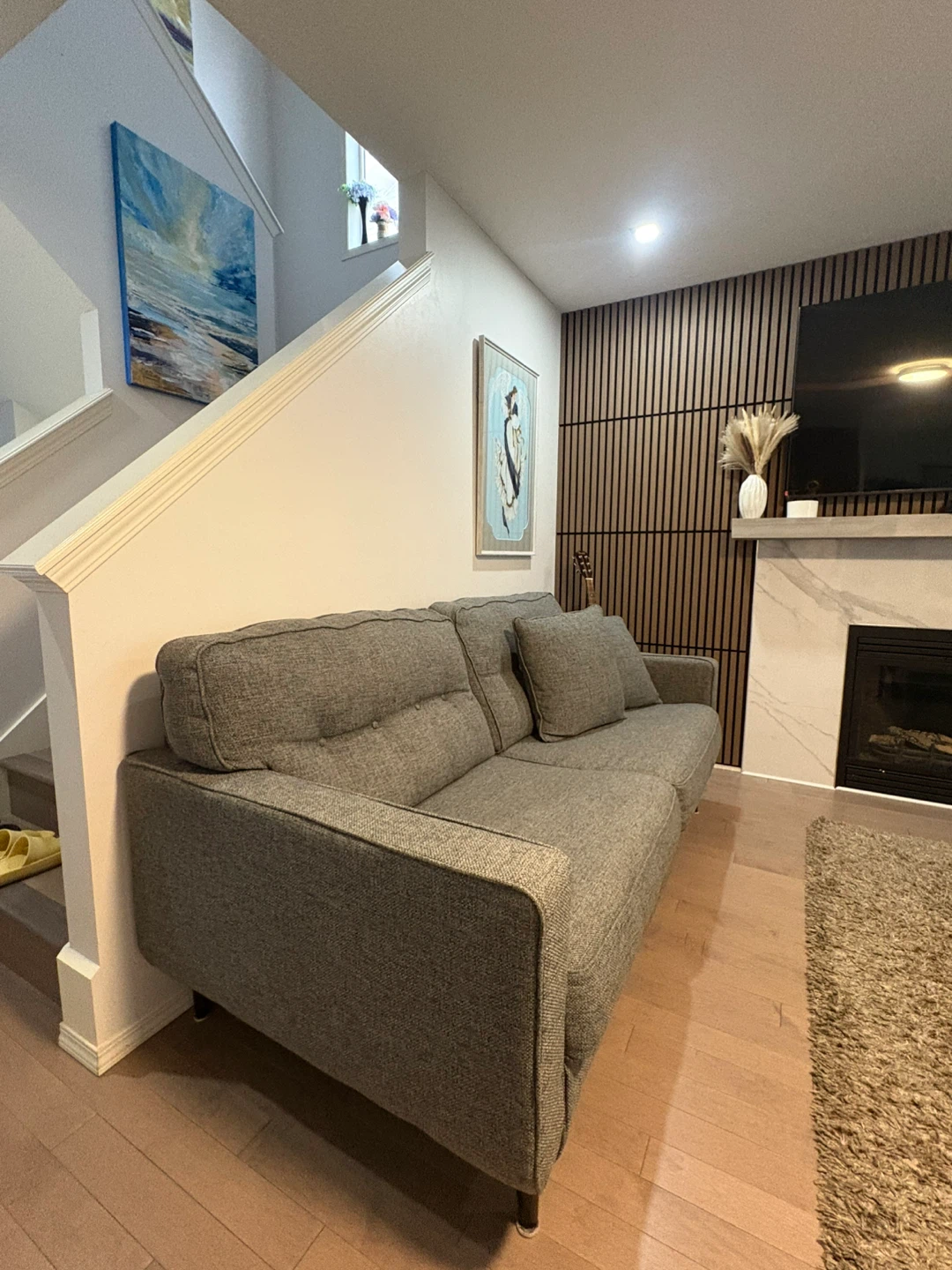 2 Grey Sofas and tables