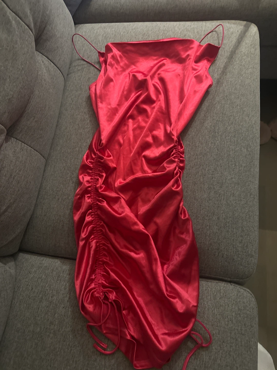 Pink Satin Mini Dress