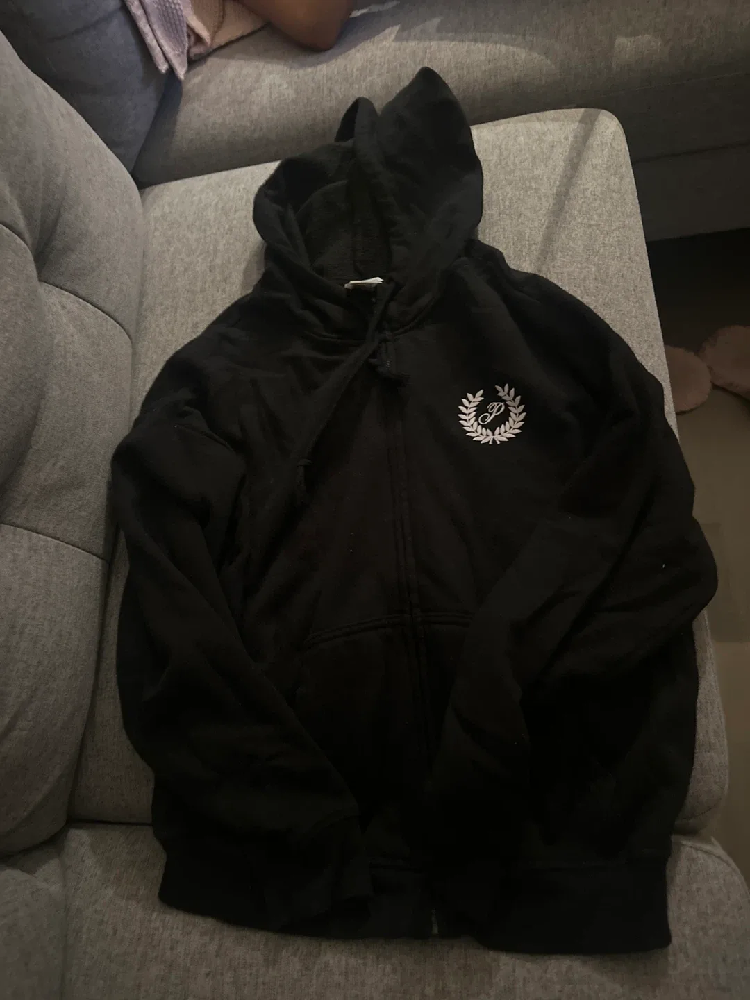 Pink Victoria's Secret Black Full Zip Hoodie thumbnail