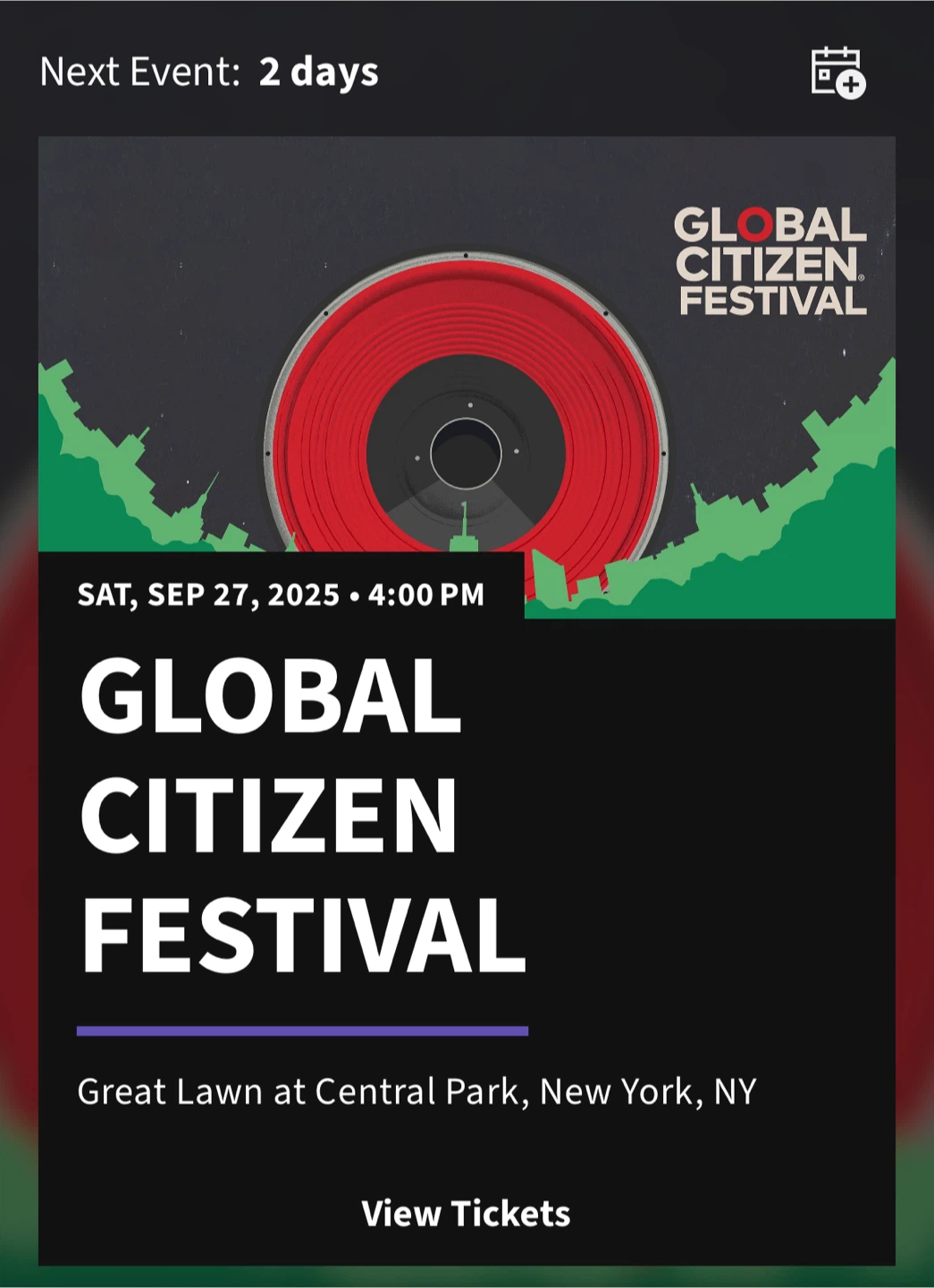 Global Citizen Festival Ticket 2025 - photo 2