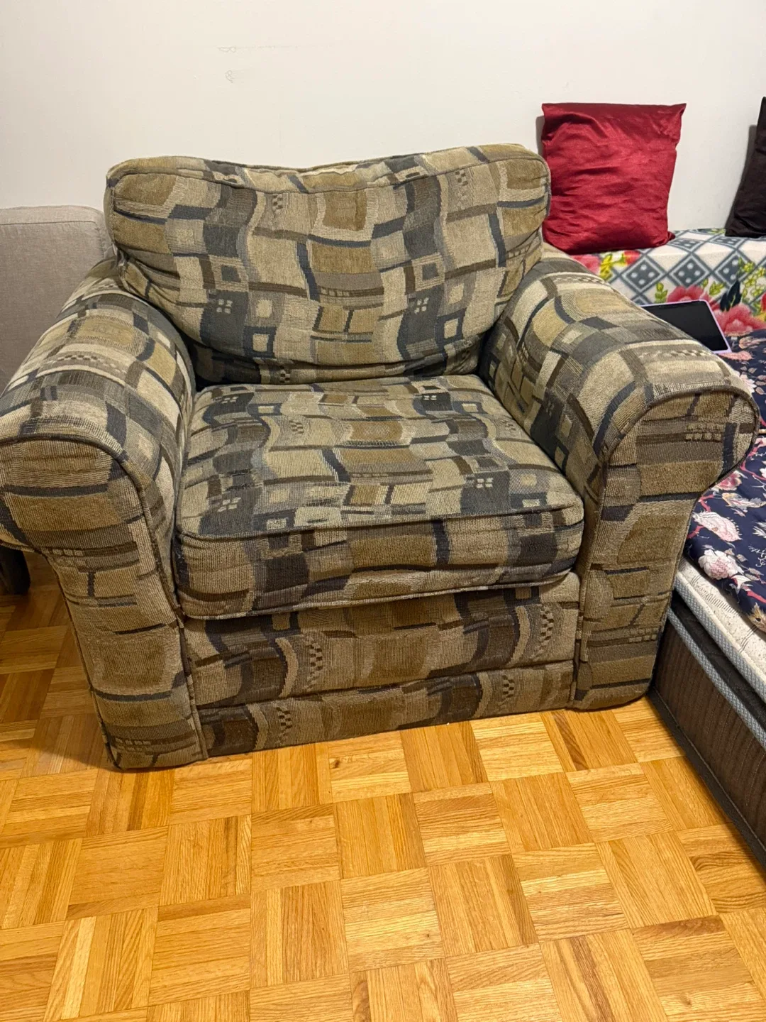 MOVING OUT SALE !! Patterned Armchair thumbnail