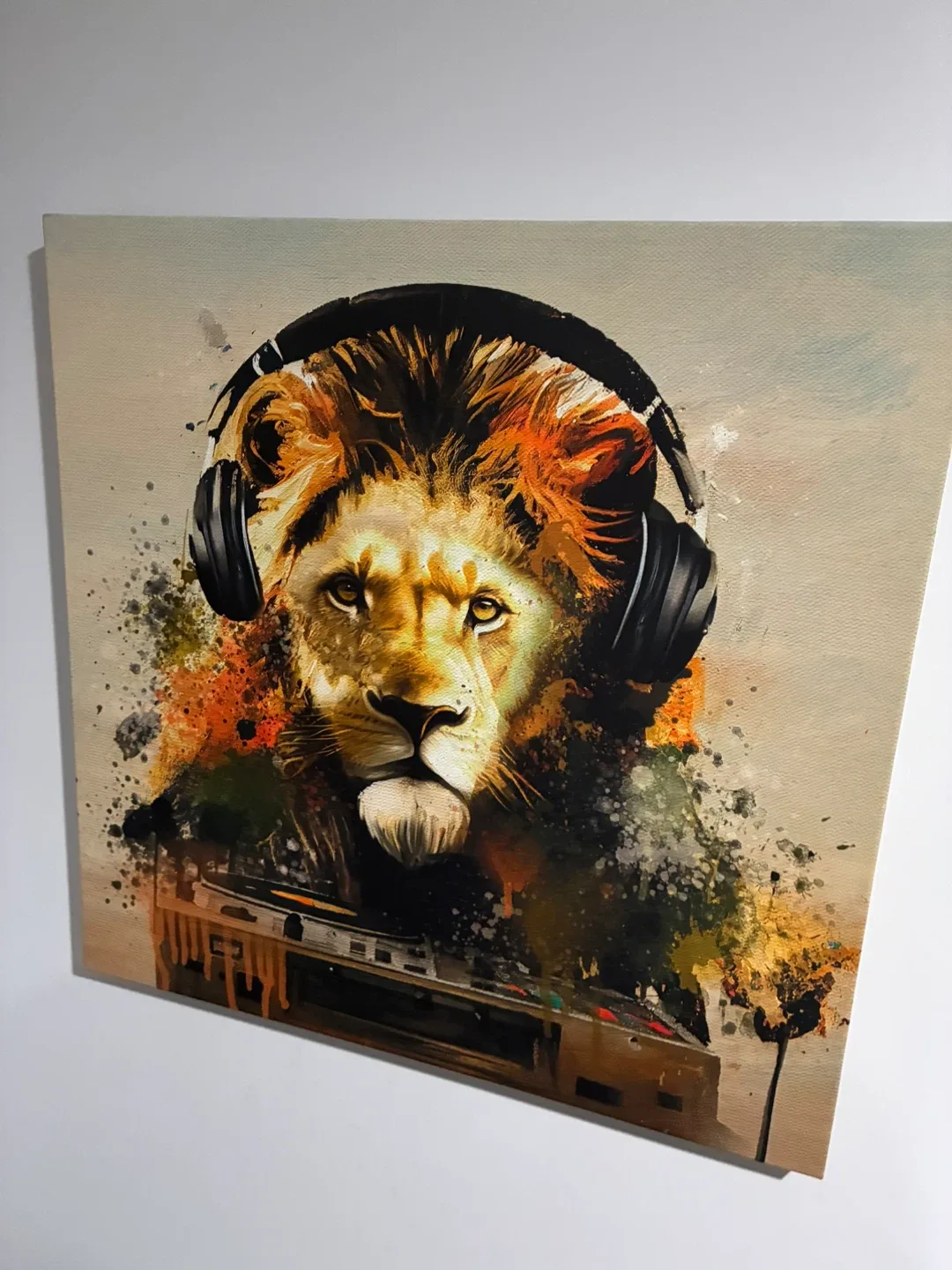 Lion DJ Canvas Wall Art thumbnail