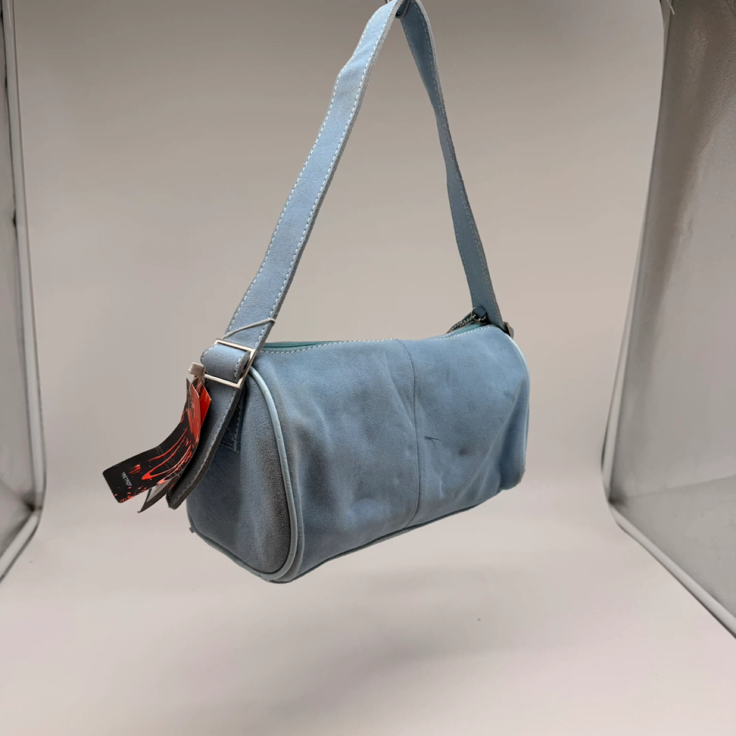 Metro Blue Suede Shoulder Bag –  Strap, Brand New with Tag - photo 4