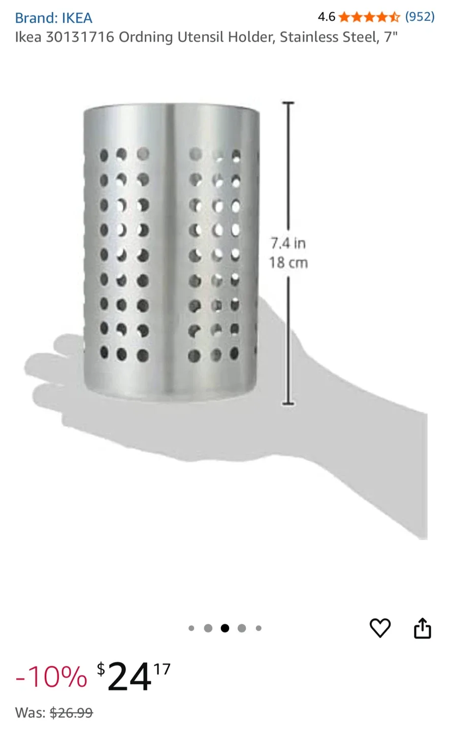 A Pair of IKEA Stainless Steel Utensil Holders image indicator(6)