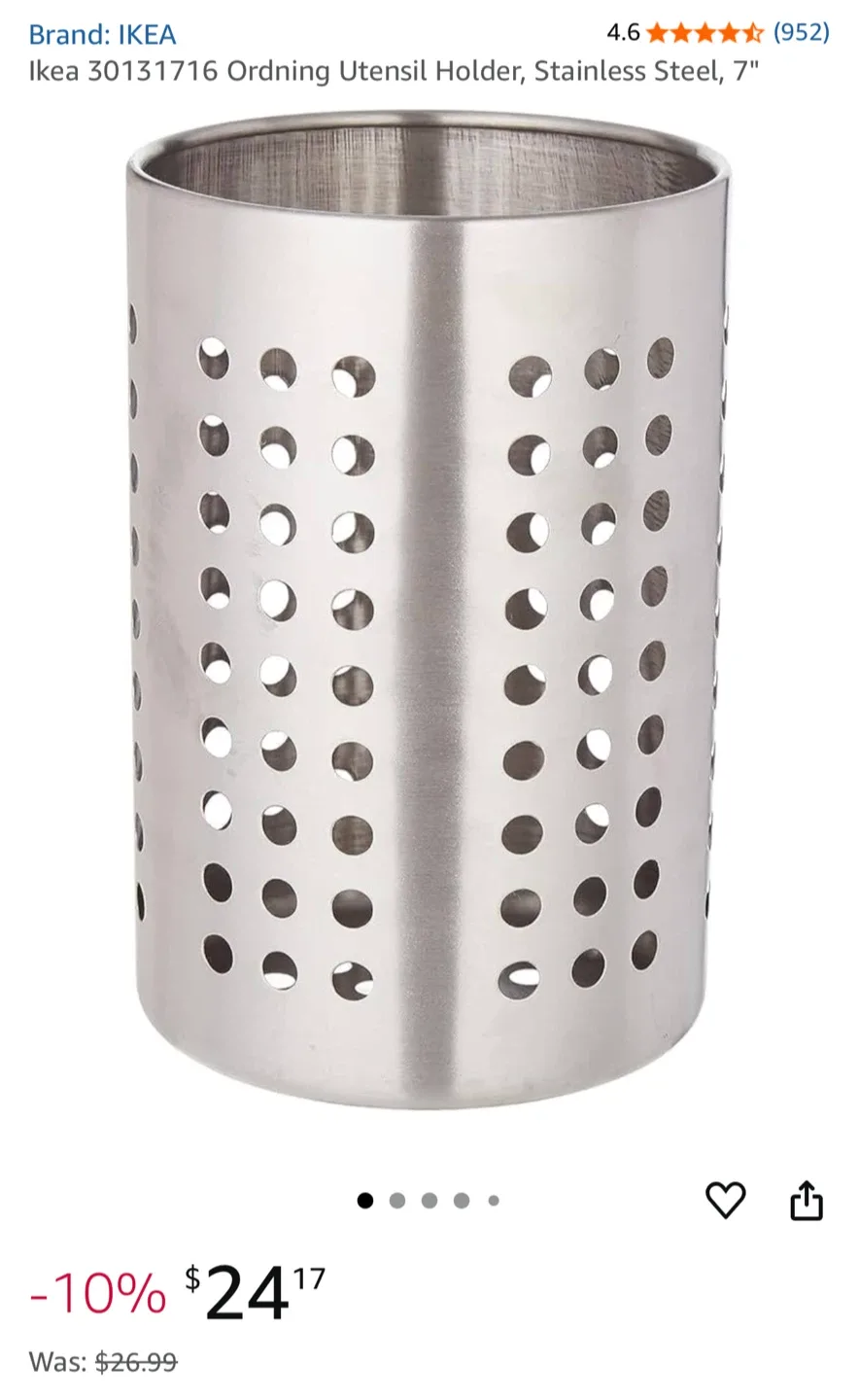A Pair of IKEA Stainless Steel Utensil Holders image indicator(5)