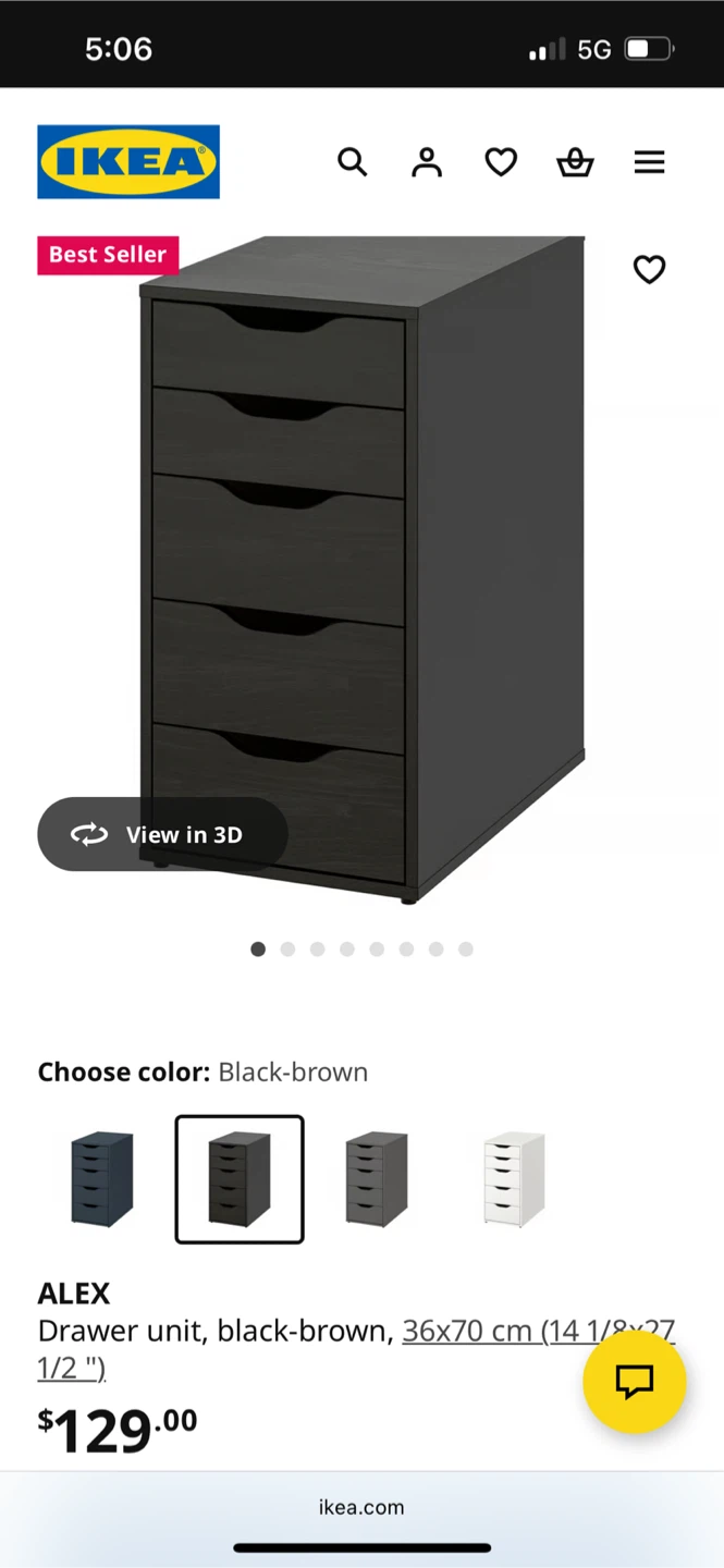 IKEA Alex Drawer Unit - Black-Brown - photo 2