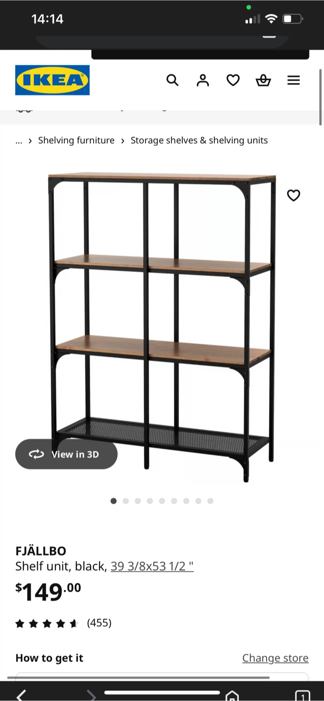 IKEA FJÄLLBO Shelf Unit - Black/Wood