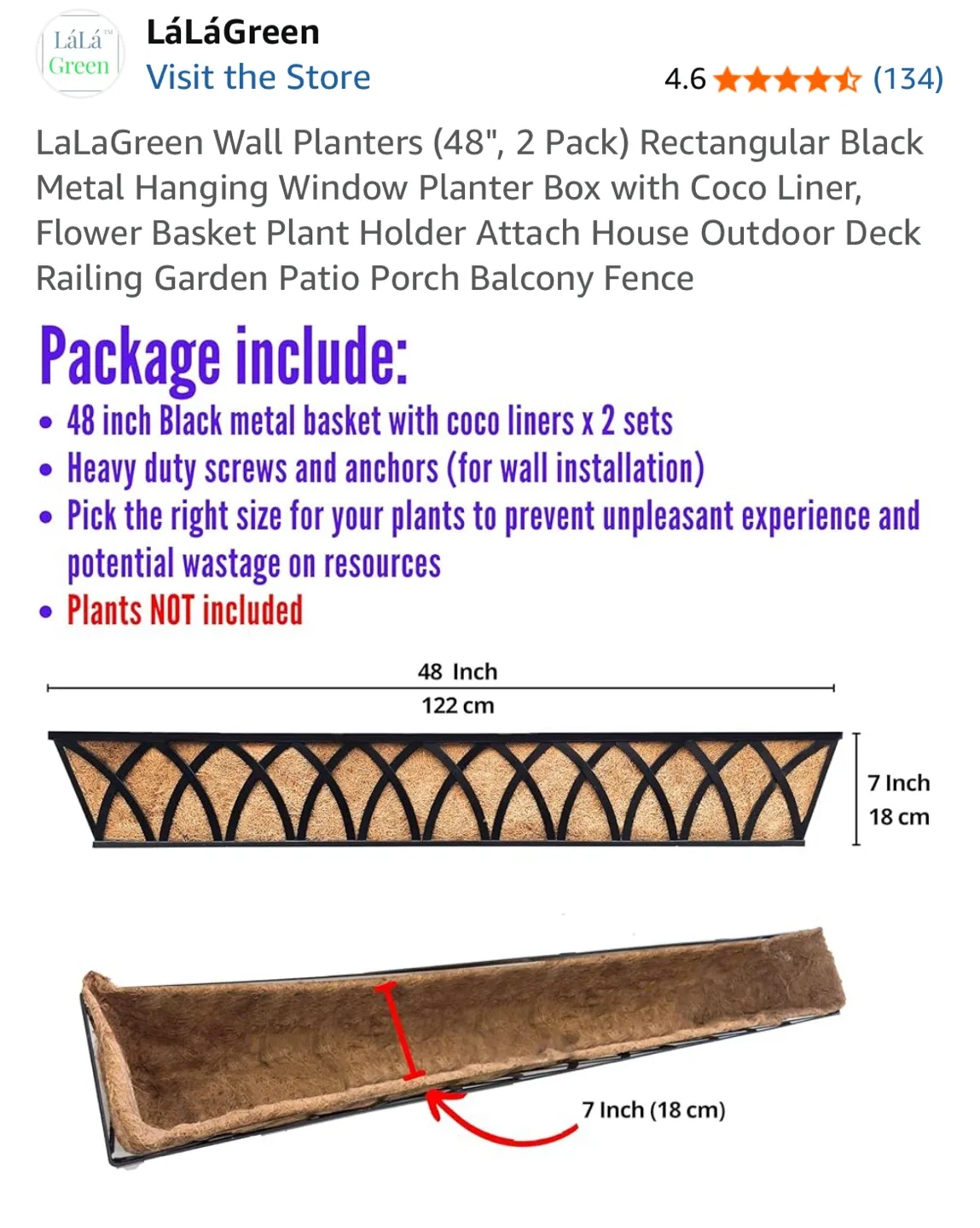 LáLáGreen 48" Wall Planters (2 Pack) image indicator(2)