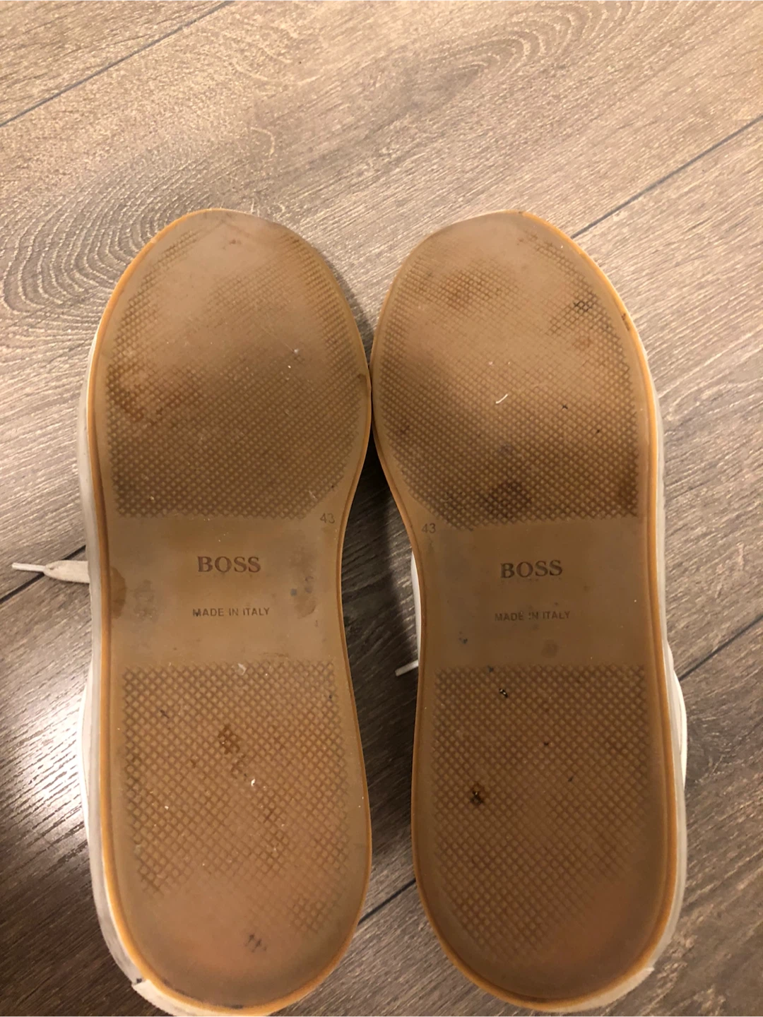BOSS White Leather Sneakers - Size 43 - photo 3