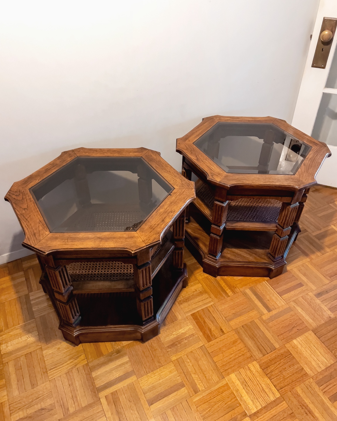 Vintage Octagonal Side Tables, 1970s,  Set of 2