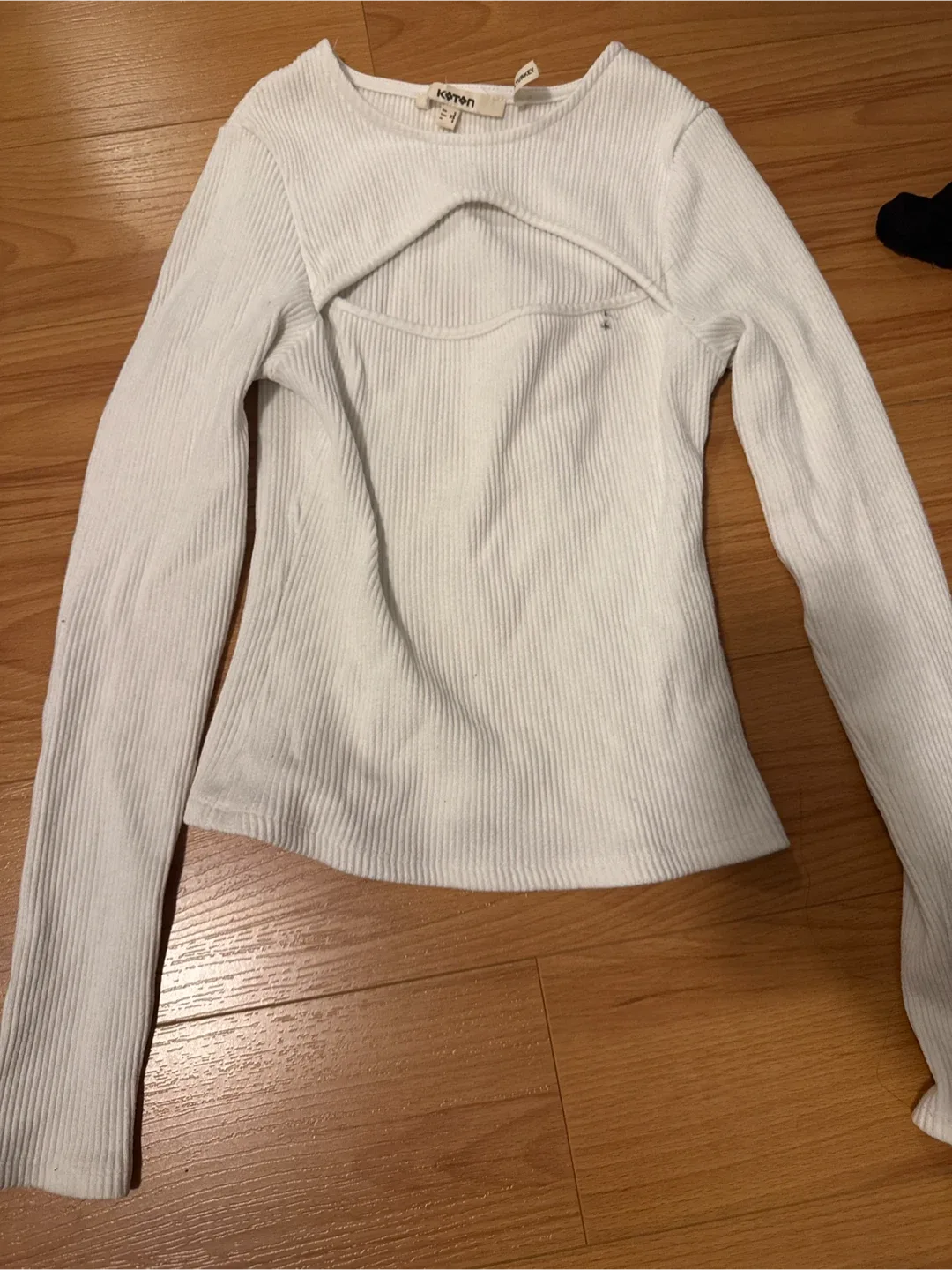 Koton White Long Sleeve Cutout Top - Size S thumbnail