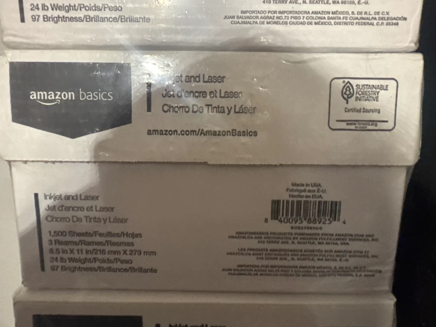Amazon Basics Printer Paper - 1,500 Sheets thumbnail